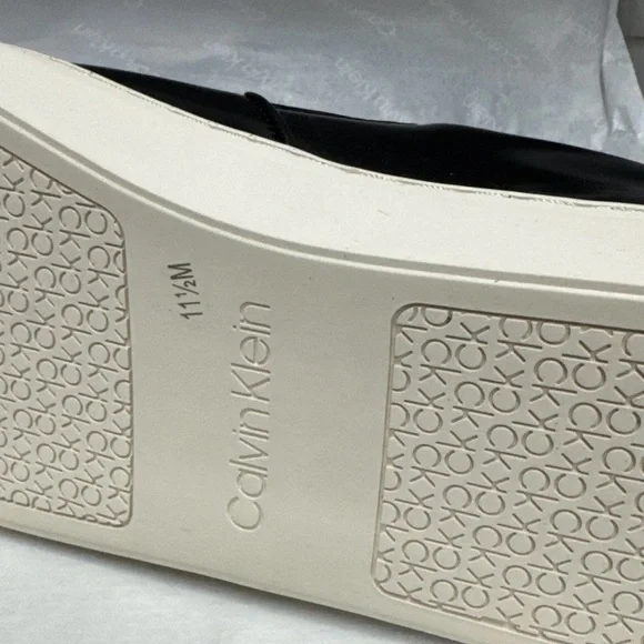 Calvin Klein Men's Ansly 2 Leather Slip-on Sneakers Size11.5 black .R14 - Picture 11 of 11